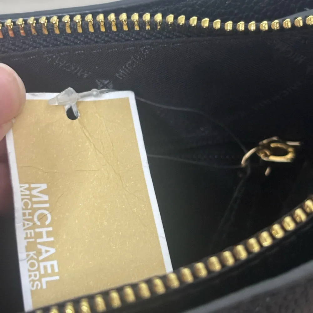 Michael Kors Nicole Black Pebbled Leather Shoulder Bag NWT